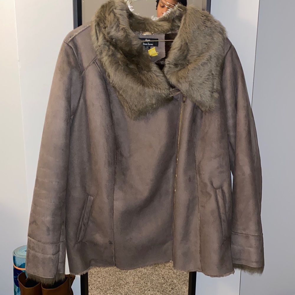 Dennis Basso Faux Shearling Coat Size 2X